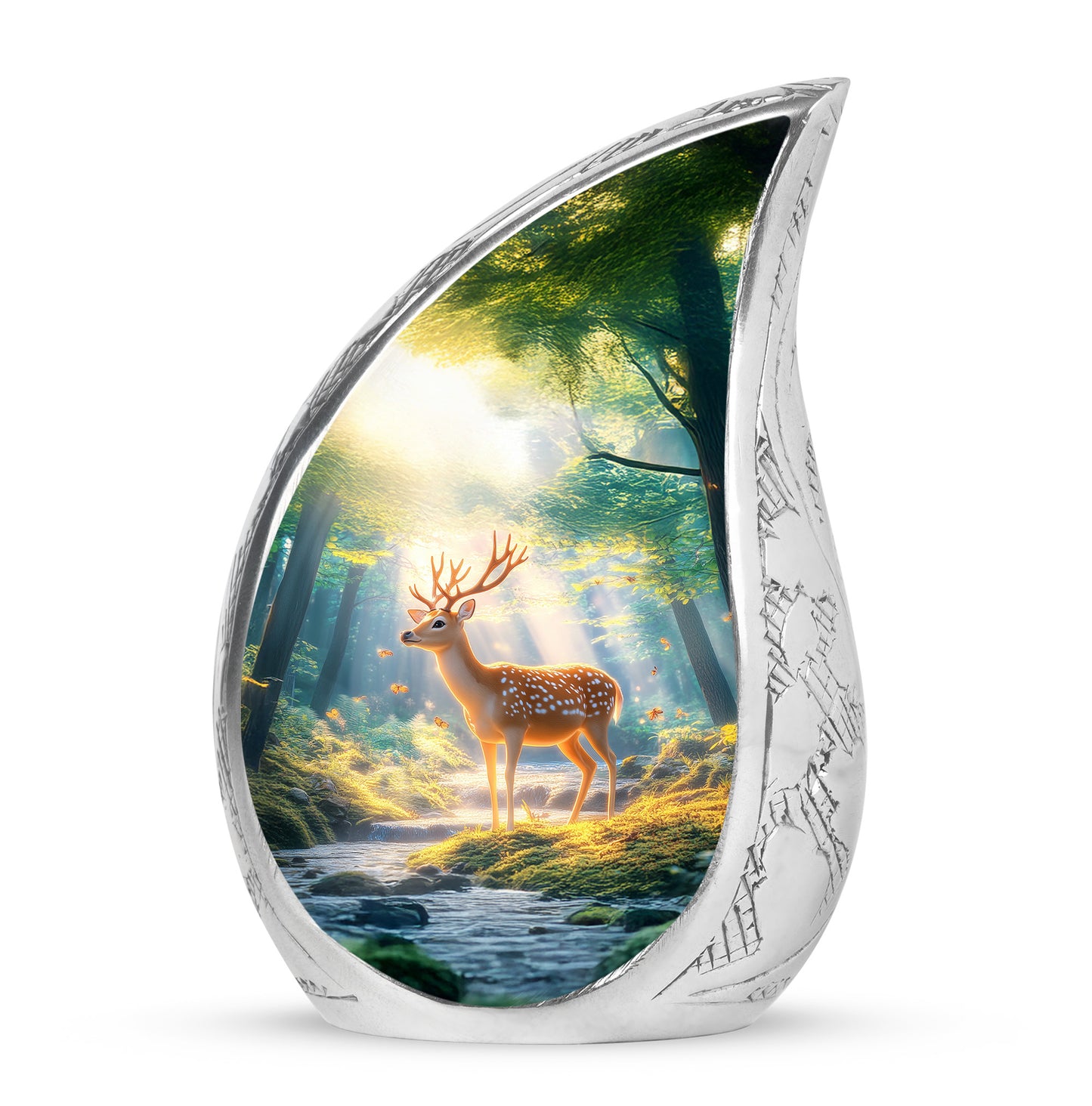 Remarkable Deer Memorial Cremation Urns - Blue 10-inch, 200 cu in - Yatskia