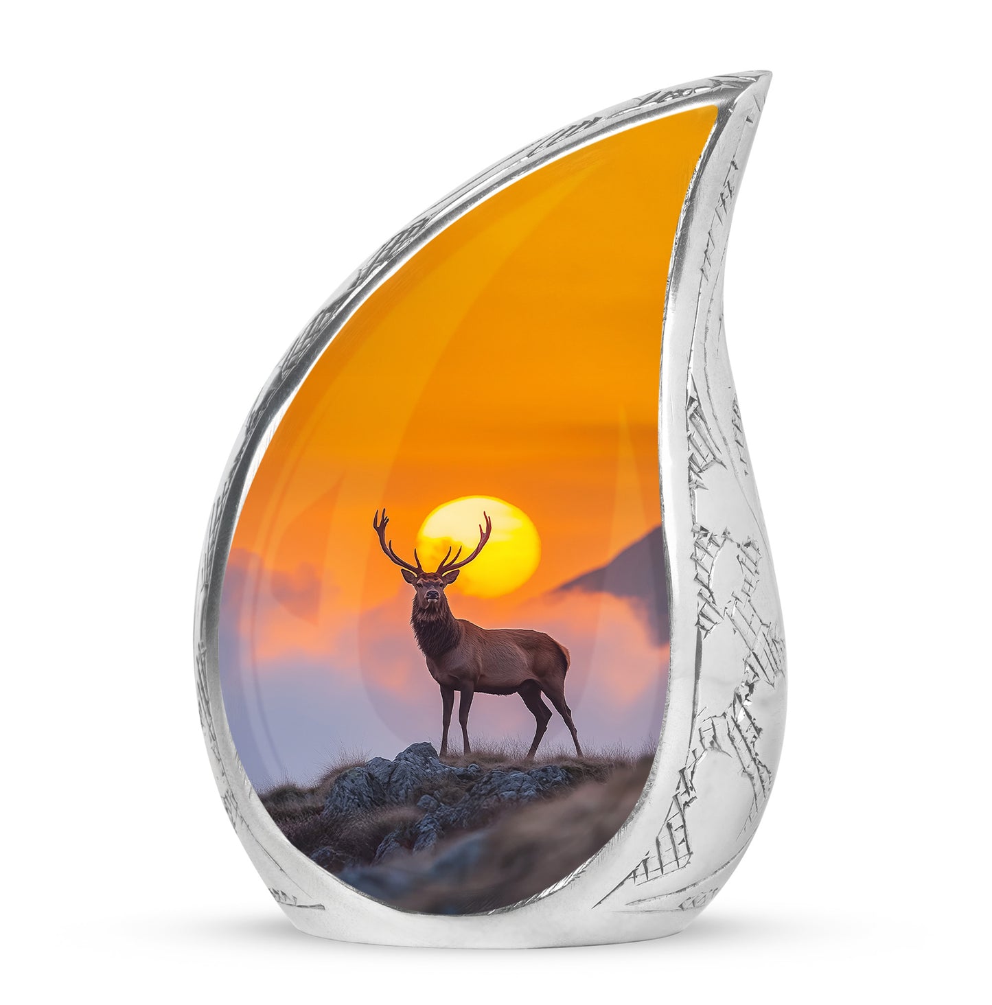 Personalized Deer Cremation Urns - Eminent Gold 10-inch, 200 cu in - Yatskia