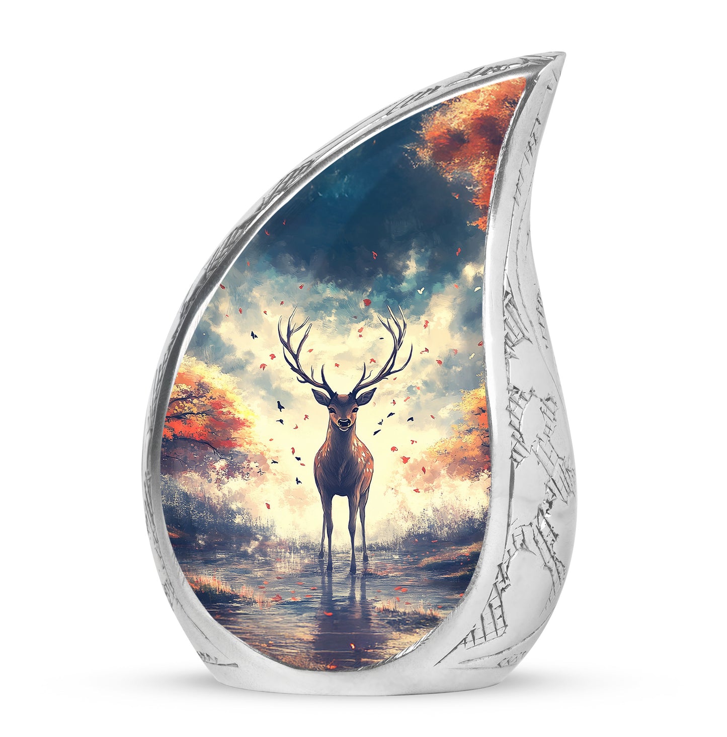 Personalized Blue Deer Cremation Urns for Ashes - Captivating 10-inch - Yatskia
