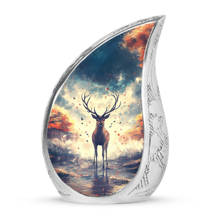 Personalized Blue Deer Cremation Urns for Ashes - Captivating 10-inch - Yatskia