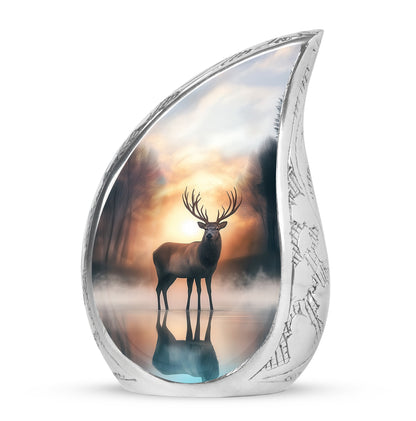 Personalized Deer Cremation Urns - Eminent Gold 10-inch, 200 cu in - Yatskia
