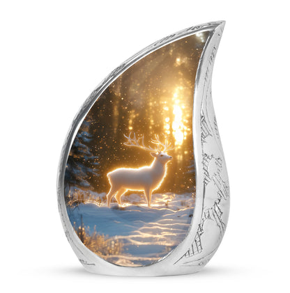 Lustrous Deer Cremation Urns for Human Ashes - Gold 10-inch - Yatskia
