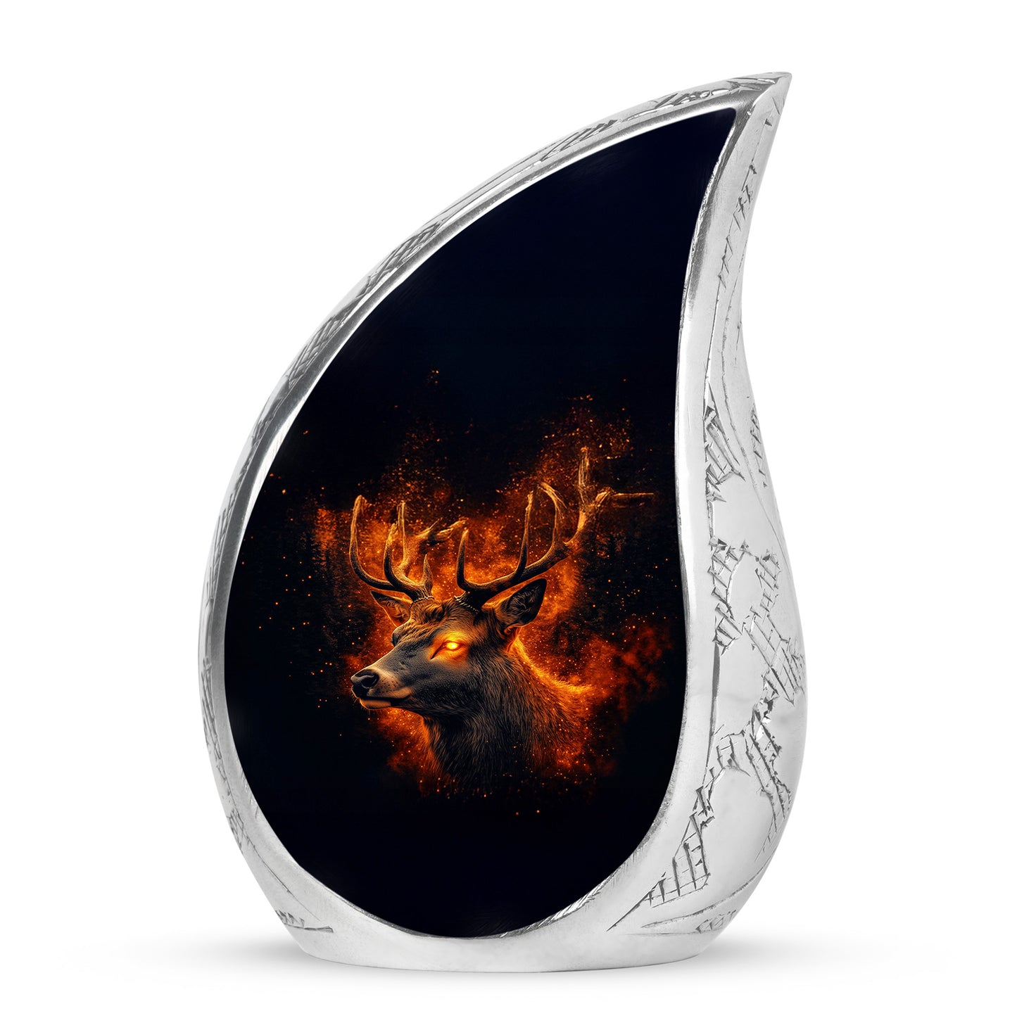 Radiant Deer Memorial Cremation Urns - Black 10-inch, 200 cu in - Yatskia