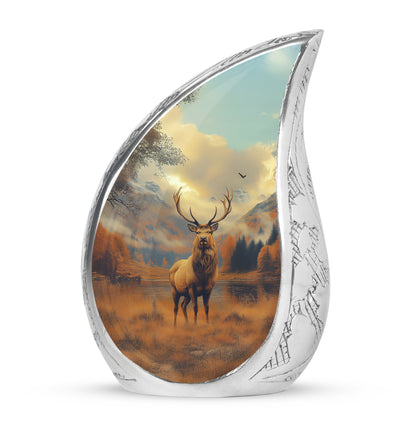 Personalized Elegant Deer Cremation Urns - Gold 10-inch, 200 cu in - Yatskia