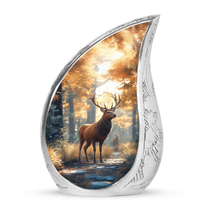 Personalized Gold Deer Cremation Urns for Ashes - Majestic 10-inch - Yatskia