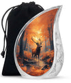 Deer Cremation Urn For Mom – Autumn Forest Tribute Urn For Female