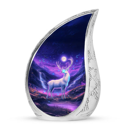 Remarkable Deer Memorial Cremation Urns - Blue 10-inch, 200 cu in - Yatskia