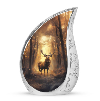 Divine Gold Deer Cremation Urn for Ashes - 10-inch, 200 cu in - Yatskia