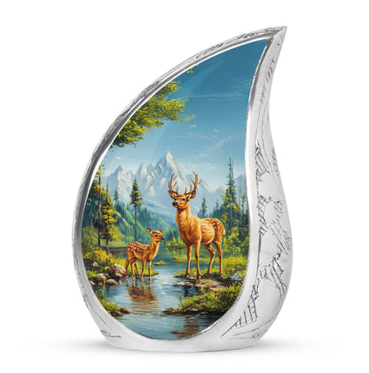 Hallowed Deer Cremation Urns for Human Ashes - Blue 10-inch - Yatskia