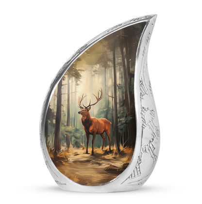 Radiant Deer Memorial Cremation Urns - Black 10-inch, 200 cu in - Yatskia
