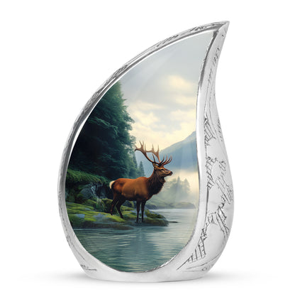 Blue Deer Memorial Cremation Urns for Human Ashes - 10-inch, 200 cu in - Yatskia
