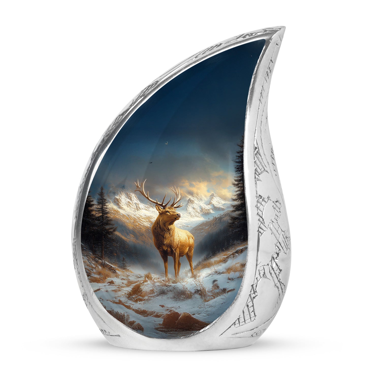 Personalized Deer Cremation Urns - Pristine Blue 10-inch, 200 cu in - Yatskia