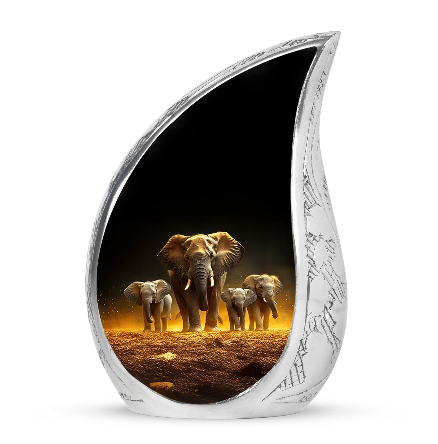Stunning Black Elephant Beacon Urn for Human Ashes - 10-inch, 200 cu in - Yatskia