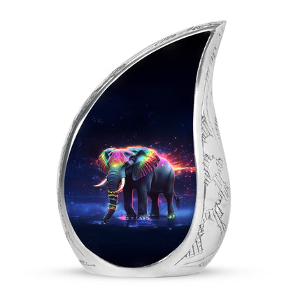 Personalized Elephant Cremation Urns - Pristine Black 10-inch, 200 cu in - Yatskia