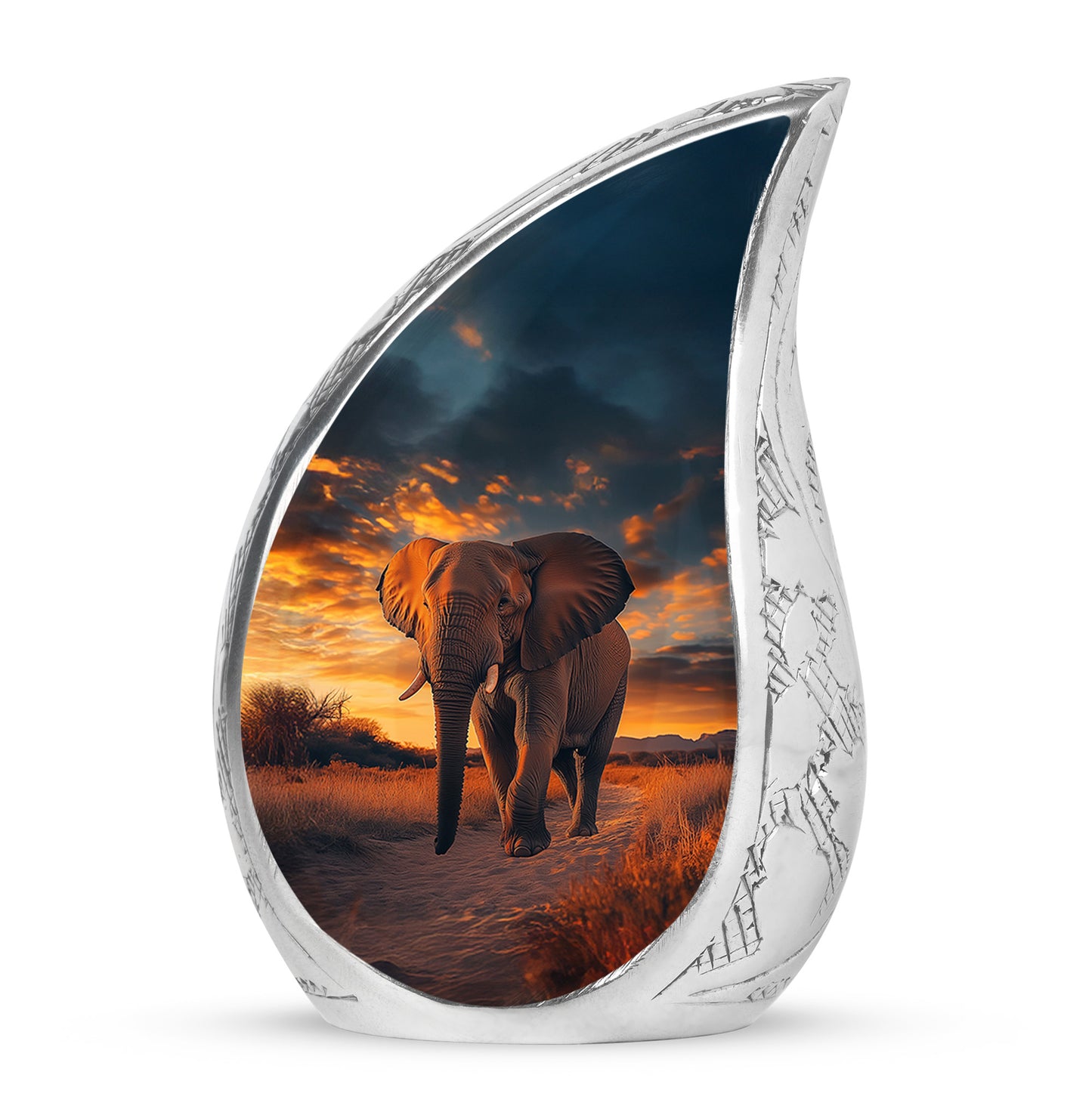 Black Beloved Elephant Cremation Urns for Human Ashes - 10-inch, 200 cu in - Yatskia