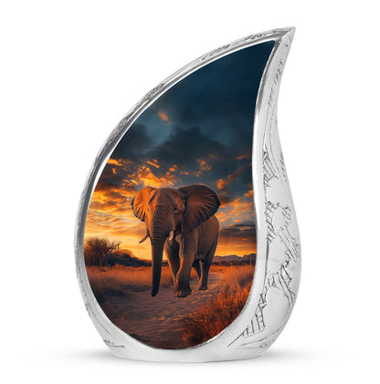 Black Beloved Elephant Cremation Urns for Human Ashes - 10-inch, 200 cu in - Yatskia