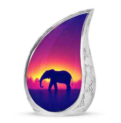Illustrious Elephant Memorial Cremation Urns - Pink 10-inch, 200 cu in - Yatskia
