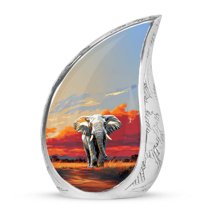 Gray Elephant Cremation Urns - Honored Testament 10-inch, 200 cu in - Yatskia