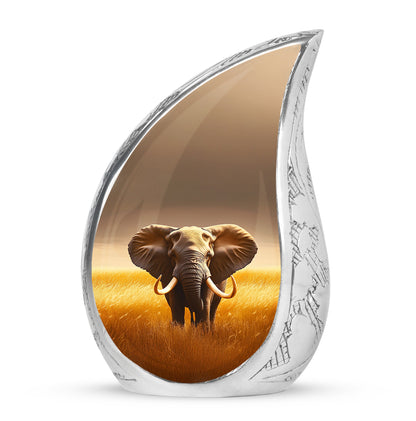 Regal Elephant Memorial Cremation Urns - Gold 10-inch, 200 cu in - Yatskia