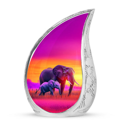 Everlasting Pink Elephant Resting Place Urn for Human Ashes - 10-inch, 200 cu in - Yatskia
