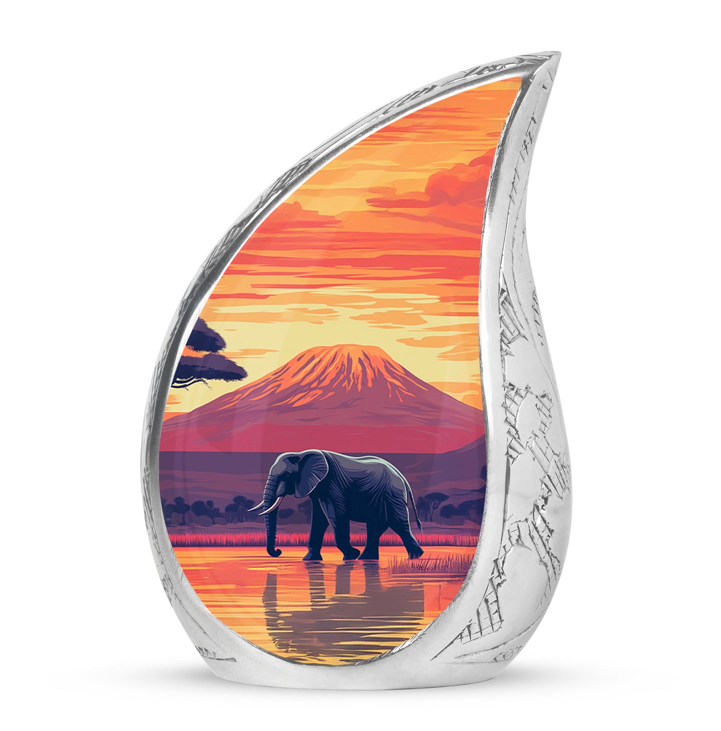 Gold Exquisite Elephant Memorial Urn for Ashes - 10-inch, 200 cu in - Yatskia
