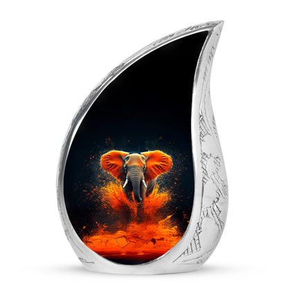 Personalized Seraphic Elephant Cremation Urns - Black 10-inch, 200 cu in - Yatskia