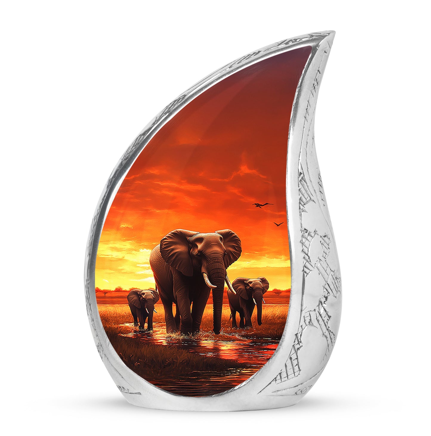 Red Exquisite Elephant Memorial Urn for Ashes - 10-inch, 200 cu in - Yatskia