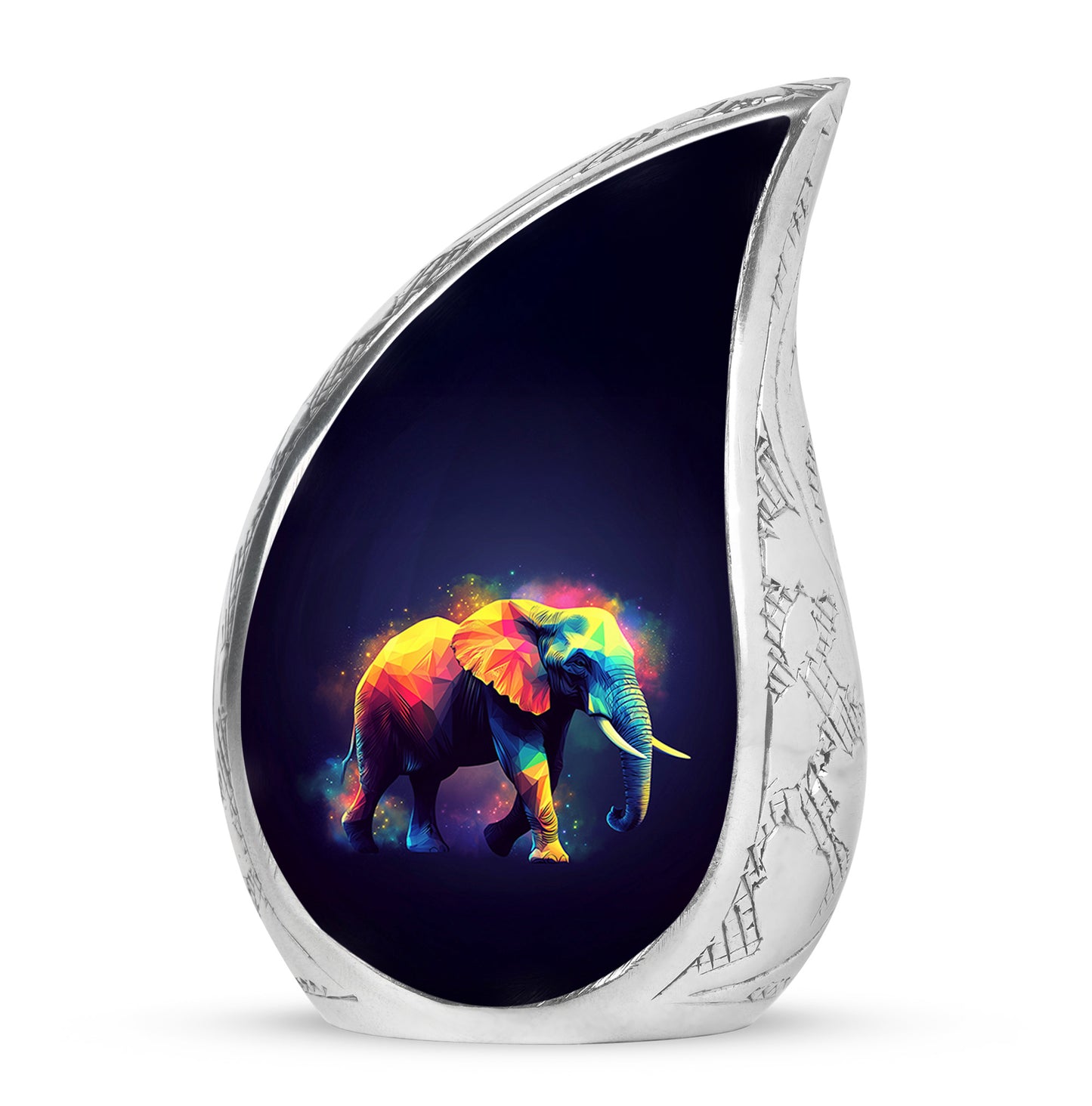 Black Serene Elephant Memorial Urn for Ashes - 10-inch, 200 cu in - Yatskia