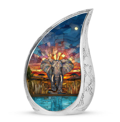 Personalized Seraphic Elephant Cremation Urns - Gold 10-inch, 200 cu in - Yatskia