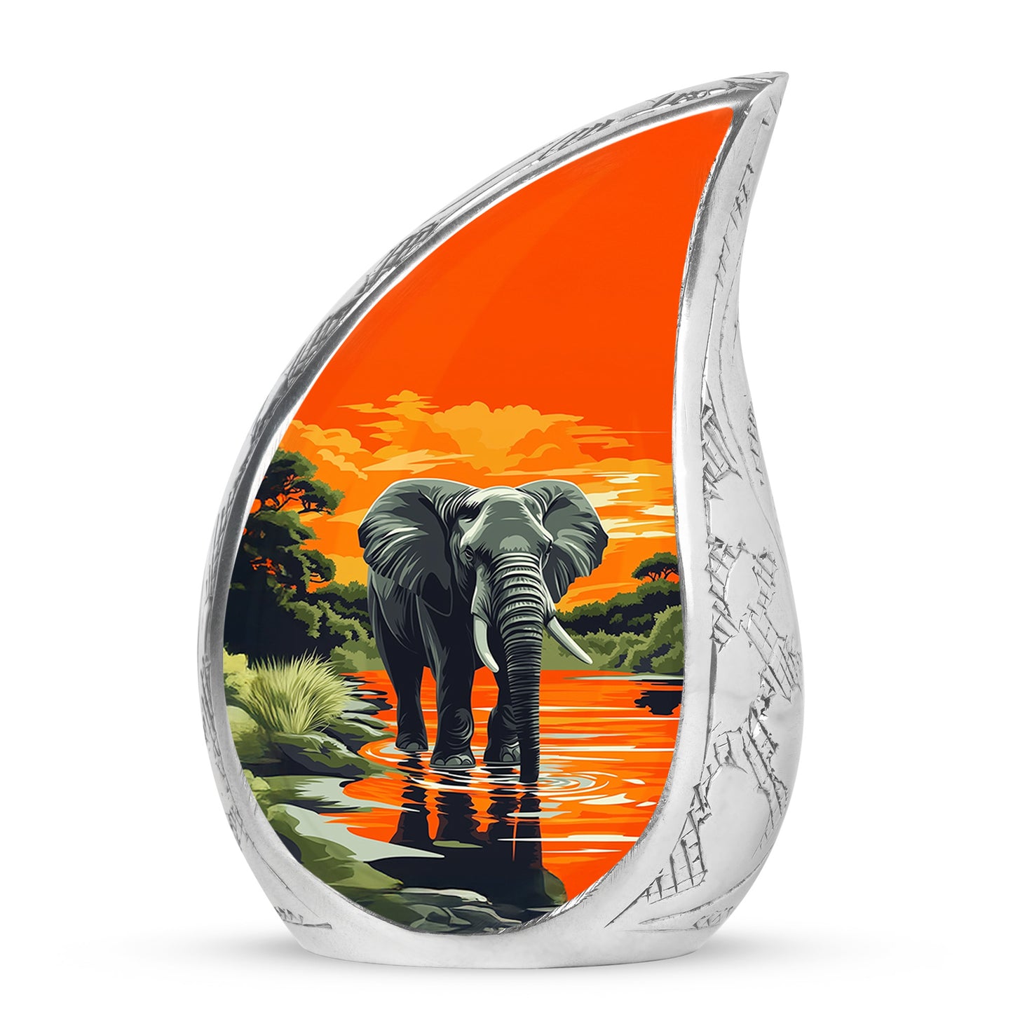 Gold Sacred Elephant Cremation Urns for Human Ashes - 10-inch, 200 cu in - Yatskia