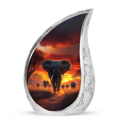 Personalized Eternal Elephant Cremation Urns - Red 10-inch, 200 cu in - Yatskia