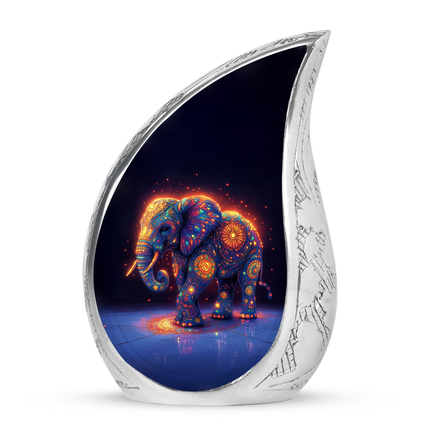 Blue Elephant Testament Cremation Urns for Human Ashes - 10-inch, 200 cu in - Yatskia