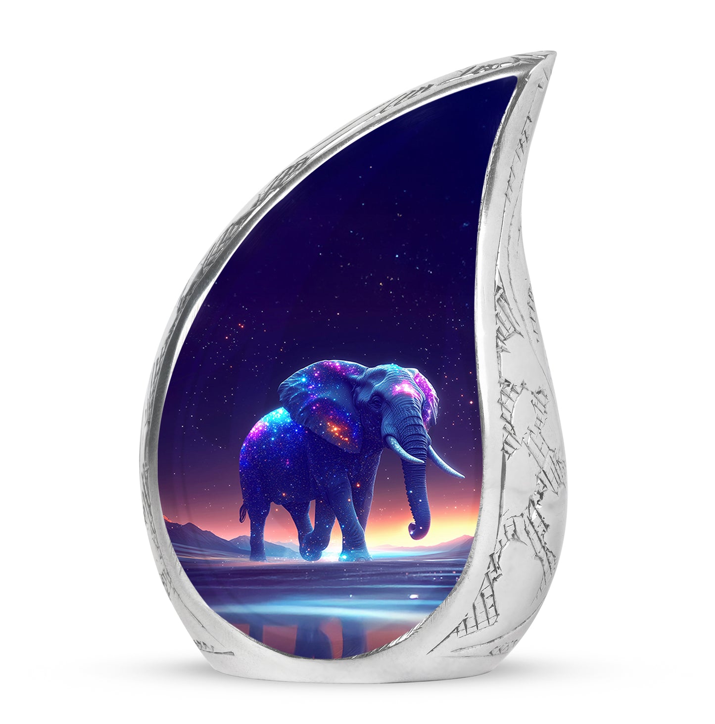 Distinguished Purple Elephant Cremation Urn for Ashes - 10-inch, 200 cu in - Yatskia