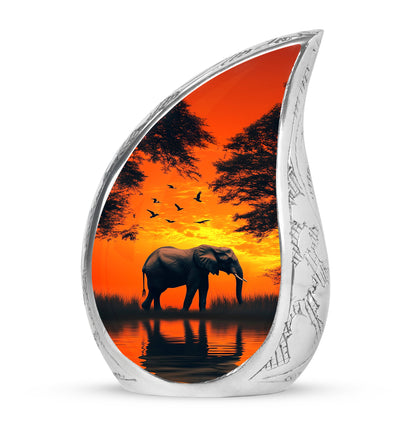 Sublime Elephant Cremation Urns for Human Ashes - Gold 10-inch - Yatskia