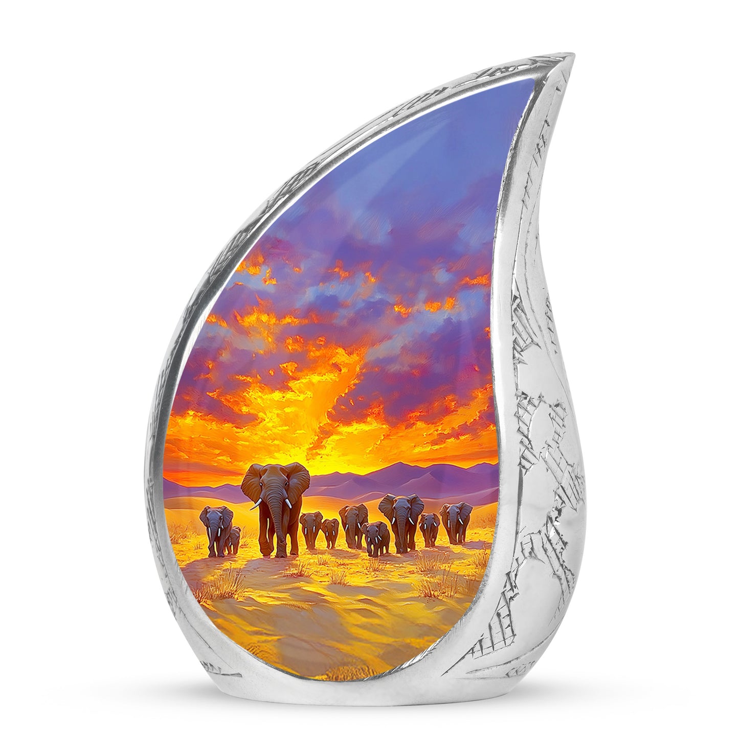 Everlasting Blue Elephant Sanctuary Urn for Human Ashes - 10-inch, 200 cu in - Yatskia