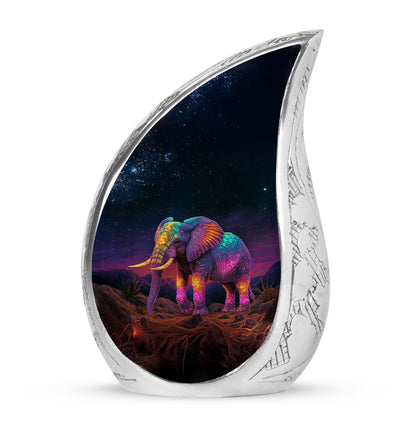 Personalized Elephant Cremation Urns - Wondrous Black 10-inch, 200 cu in - Yatskia