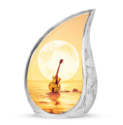 Personalized Guitar Cremation Urns - Tranquil Gold 10-inch, 200 cu in - Yatskia