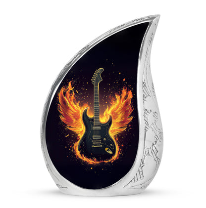 Black Guitar Memorial Cremation Urns for Human Ashes - 10-inch, 200 cu in - Yatskia