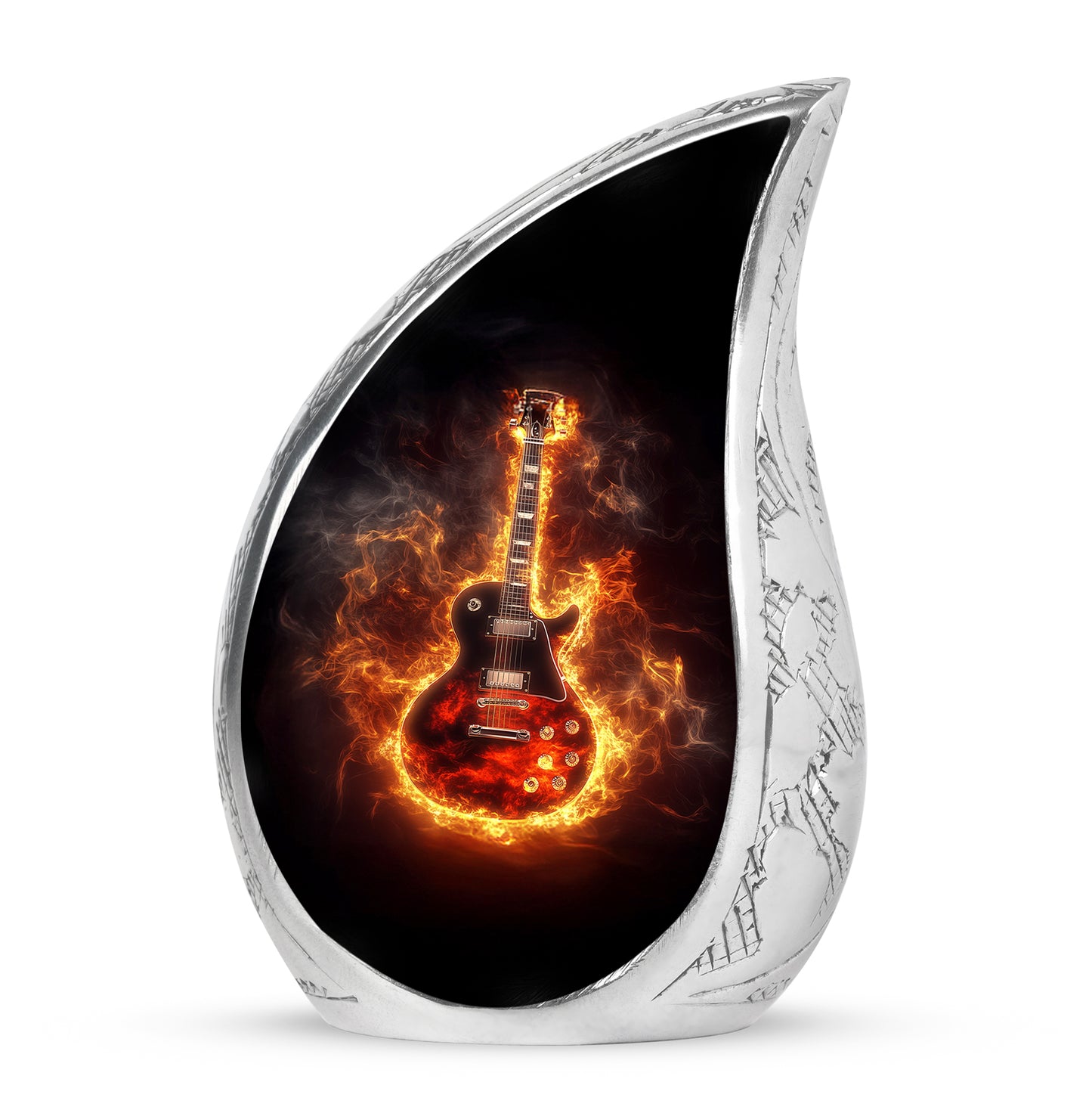 Black Guitar Remembrance Cremation Urns for Human Ashes - 10-inch, 200 cu in - Yatskia