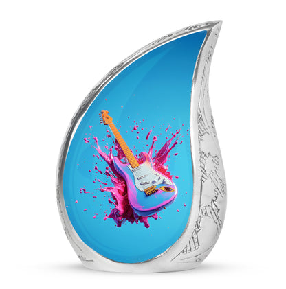 Blue Guitar Cremation Urns - Honored Commemoration 10-inch, 200 cu in - Yatskia