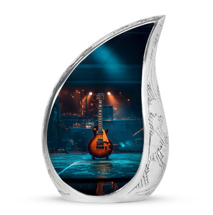 Inspiring Black Guitar Promise Urn for Human Ashes - 10-inch, 200 cu in - Yatskia