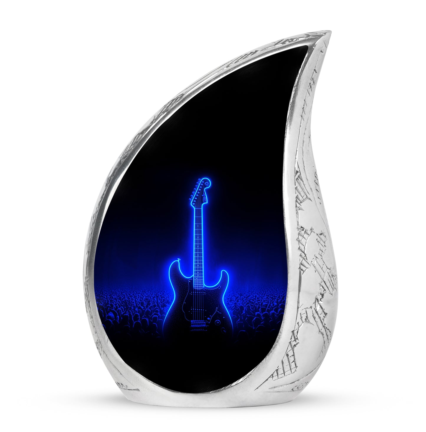 Personalized Guitar Cremation Urns - Soothing Black 10-inch, 200 cu in - Yatskia