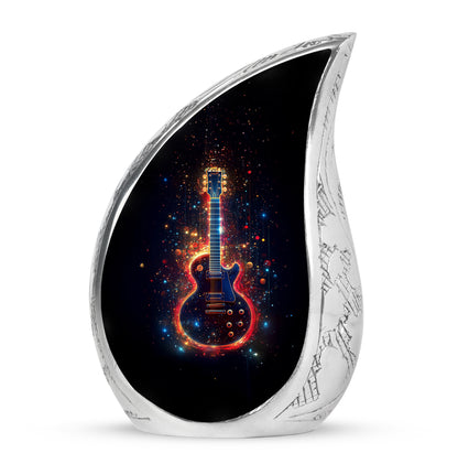 Personalized Black Guitar Cremation Urns for Ashes - Captivating 10-inch - Yatskia