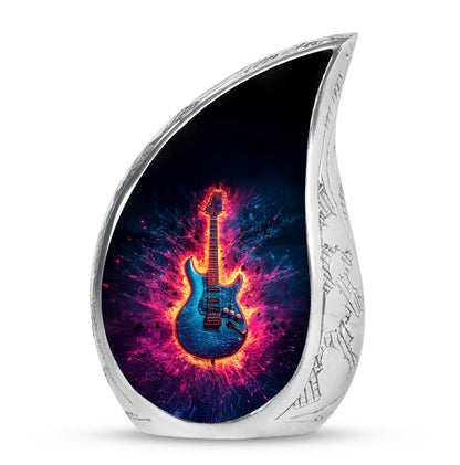 Blessed Guitar Cremation Urns for Human Ashes - Black 10-inch - Yatskia