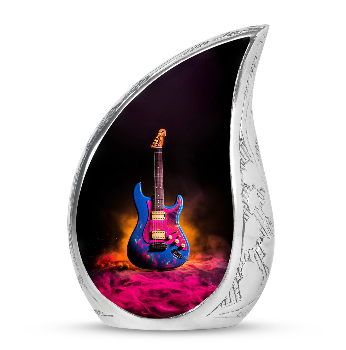 Personalized Eternal Guitar Cremation Urns - Black 10-inch, 200 cu in - Yatskia
