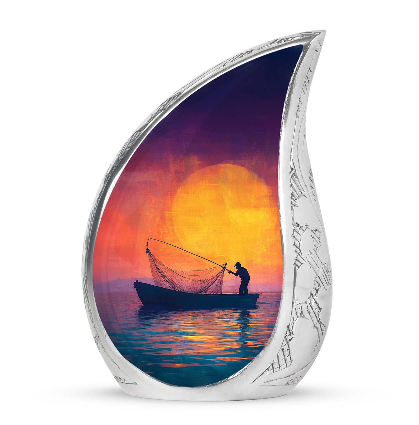 Illustrious Fishing Memorial Cremation Urns - Pink 10-inch, 200 cu in - Yatskia