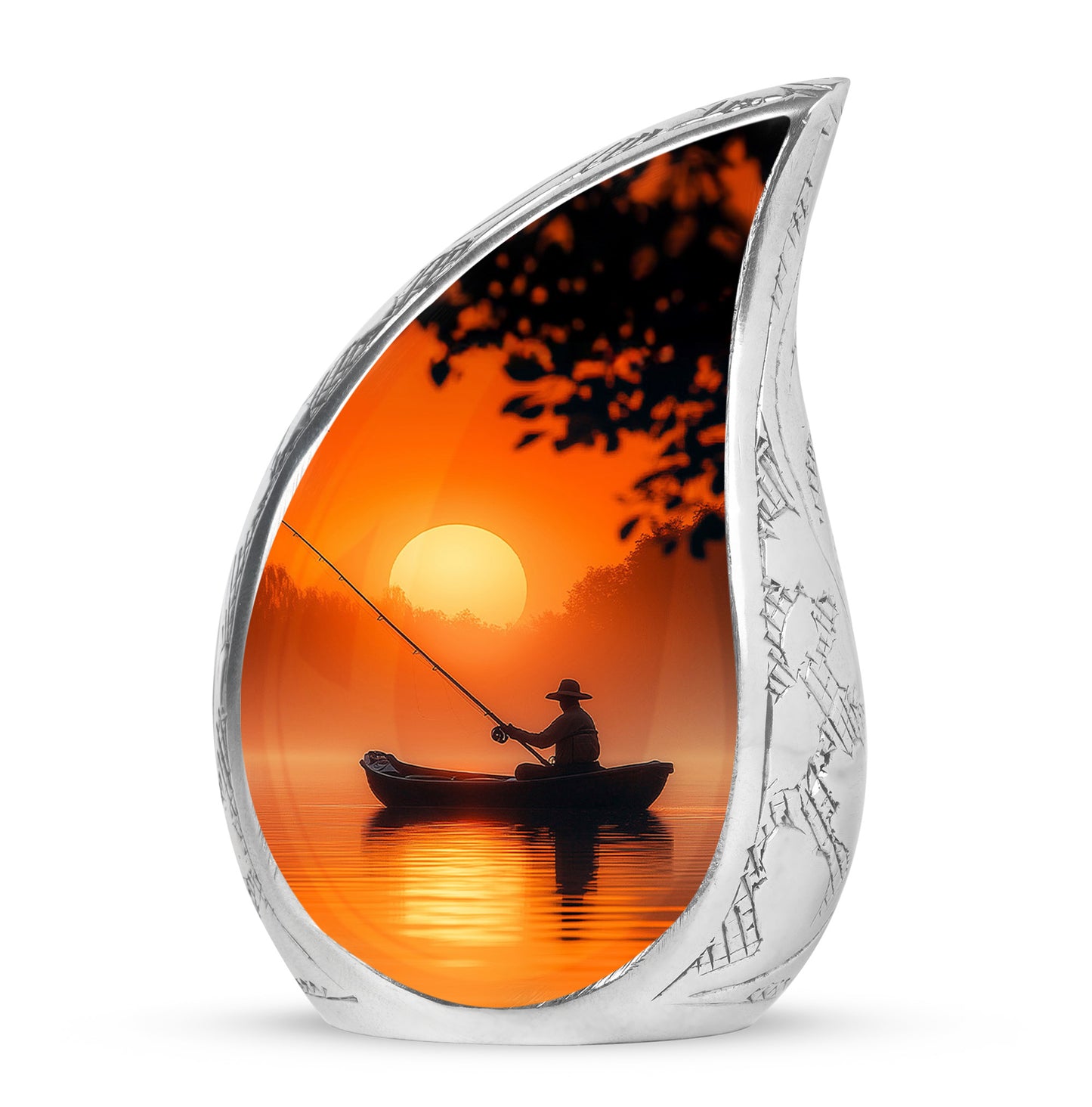 Personalized Gold Fishing Cremation Urns for Ashes - Enchanting 10-inch - Yatskia