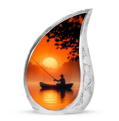 Personalized Gold Fishing Cremation Urns for Ashes - Enchanting 10-inch - Yatskia