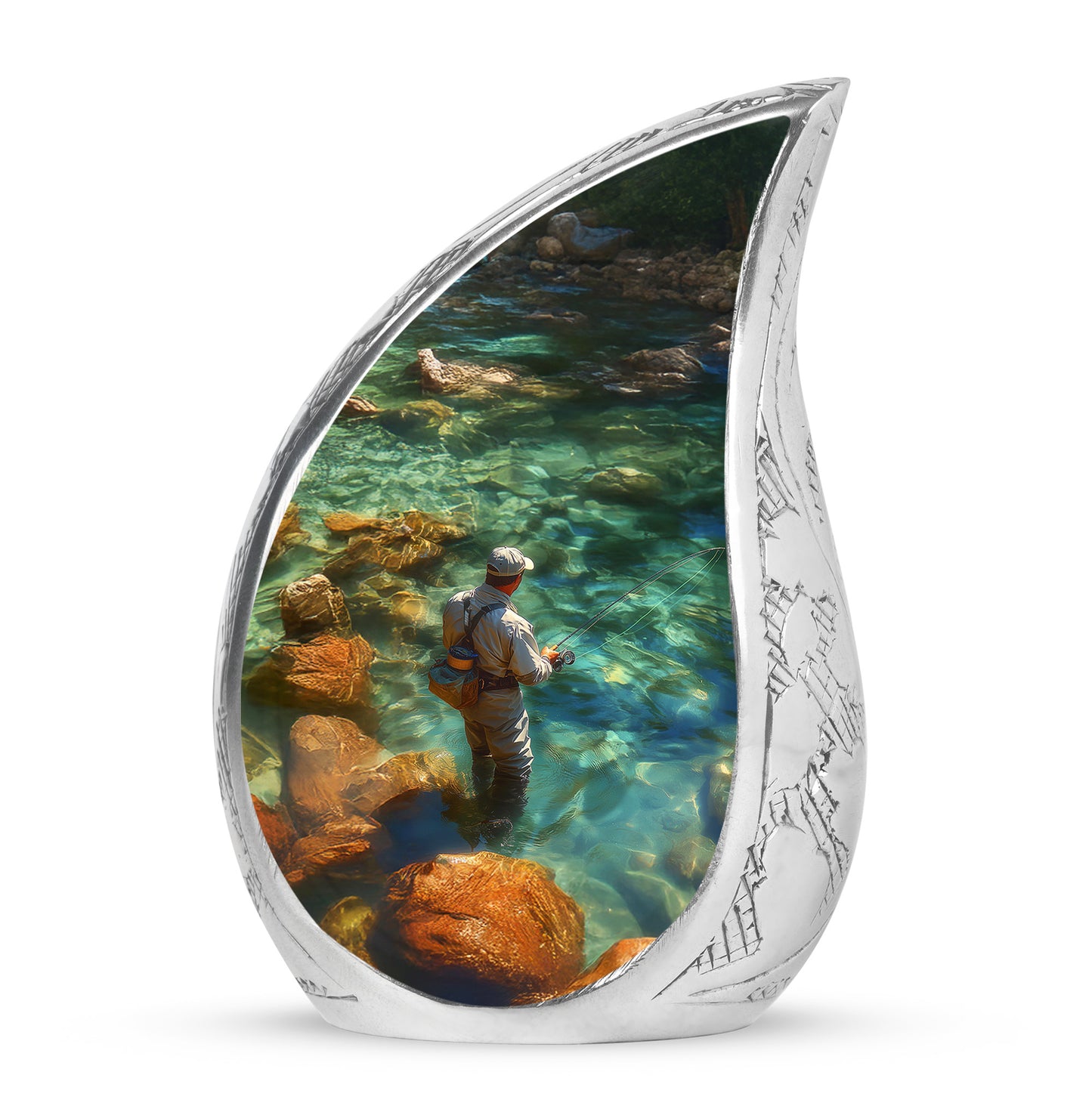 Personalized Green Fishing Cremation Urns for Ashes - Captivating 10-inch - Yatskia