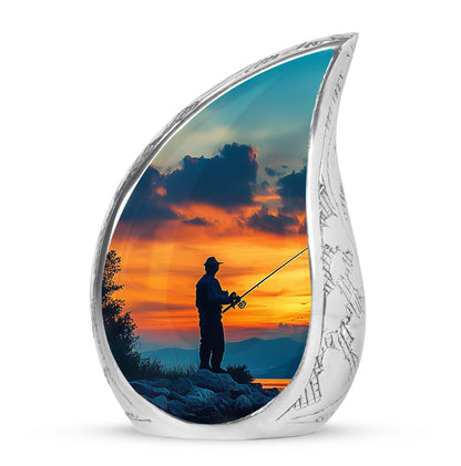 Personalized Fishing Cremation Urns - Eminent Blue 10-inch, 200 cu in - Yatskia